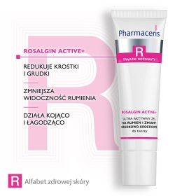 PHARMACERIS R ROSALGIN ACTIVE+ ULTRA AKTYWNY ŻEL NA RUMIEŃ I ZMIANY GRUDKOWO-KROSTKOWE DO TWARZY 30 ML